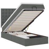 VidaXL Cadru de pat otoman cu saltele Gri &icirc;nchis 80x200cm țesătură 3313279
