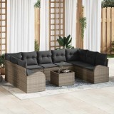 Cumpara ieftin Set de canapele pentru gradina 10 buc. Gri poliratan