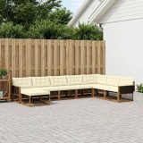 vidaXL Set de canapele de exterior cu pernă 8 pcs Natural și Crem 3381606