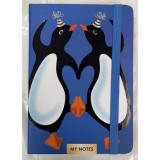 Lined Journal with Party Penguins