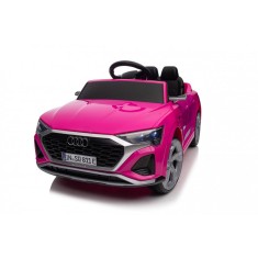 Masinuta electrica pentru fetite, Audi SQ8 70W 12V cu roti moi si scaun tapitat, telecomanda, roz