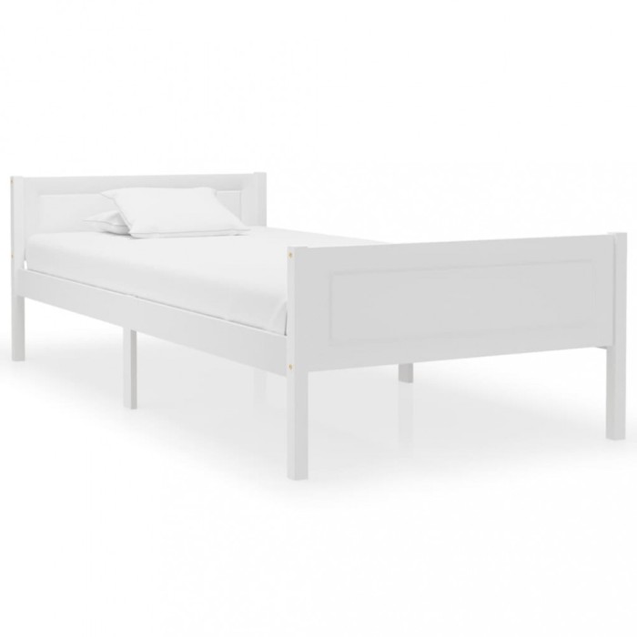 vidaXL Cadru de pat, alb, 100x200 cm, lemn masiv de pin