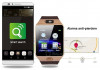 Smartwatch DZ09 Bluetooth cu SIM Rose Gold, curea visinie, compatibil Android & iOS