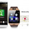 Smartwatch DZ09 Bluetooth cu SIM Rose Gold, curea visinie, compatibil Android &amp; iOS