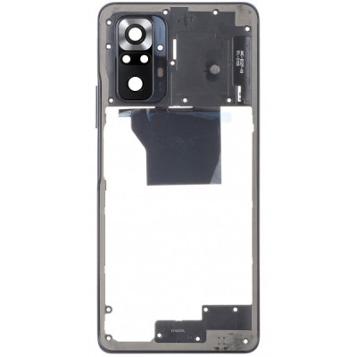 Carcasa Mijloc - Geam Camera Spate Xiaomi Redmi Note 10 Pro, Gri foto