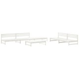 Set mobilier de gradina, 6 piese, alb, lemn masiv pin
