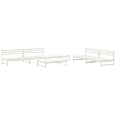 Set mobilier de gradina, 6 piese, alb, lemn masiv pin foto