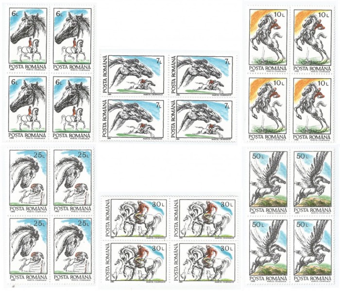 |Romania, LP 1281/1992, Cai, bloc 4, MNH