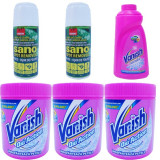 Vanish oxi action Pink, Pudra pentru pete + 2 x Sano spray pentru pete + vanish