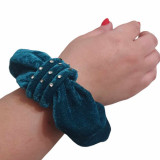 Elastic de par tip scrunchie, catifea, turcoaz, Oem