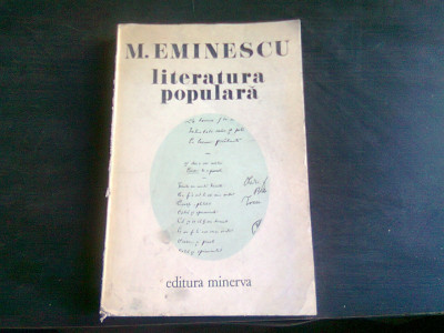 LITERATURA POPULARA DE M. EMINESCU , 1977 foto