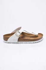 Birkenstock slapi Gizeh femei, culoarea alb, cu toc plat, 1005299