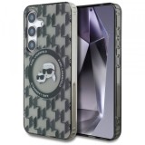 Husa MagSafe pentru Samsung Galaxy S25 S931, Karl Lagerfeld, IML Monogram Karl &amp; Choupette&#039;s Heads, Neagra