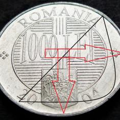 Moneda 1000 LEI - ROMÂNIA, anul 2004 *cod 5127 B = UNC EROARE SCURGERE MATERIAL