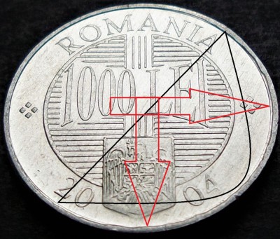 Moneda 1000 LEI - ROM&amp;Acirc;NIA, anul 2004 *cod 5127 B = UNC EROARE SCURGERE MATERIAL foto