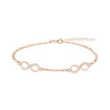 Infinito - Bratara personalizata pentru picior cu 2 infinituri din argint 925 placat cu aur roz