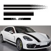 Set 5 stickere autoadezive Tuning, model &bdquo;Racing Stripes V1&rdquo;, dimensiune 190 cm, culoare Neagra