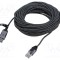 Cablu Goobay USB 3.0 RJ45, 15m, U/FTP, nichelat