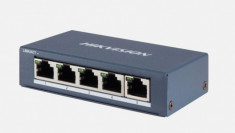 Switch 5 porturi Gigabit, Hikvision DS-3E0505-E, fara management, 5 x 1000M Ethernet ports, Supports IEEE 802.3, IEEE 802.3u and IEEE 802.3x, 1000M ne foto