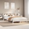 Gossi cadru de pat fara saltea, alb, 140x190 cm, lemn masiv de pin