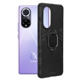 Husa compatibila cu huawei nova 9 / honor 50, inel rotativ si magnet integrat, brave armor, negru