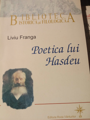 POETICA LUI HASDEU - LIVIU FRANGA, ED ROZA VANTURILOR,2006, 82 PAG foto