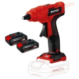 Einhell TE-CG 18 Li PXC + Twinpack CB - Pistol de lipit cu bagheta siliconica 11 mm 170 grade C + Set 2 acumulatori Li-Ion 18 V 2.5 Ah