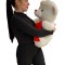 Urs alb cu inima rosie I love You 50cm