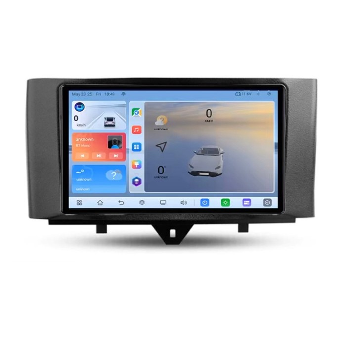 Navigatie Smart For Two 2010-2015 C-Smart10 Android 8 Core 2.2 Ghz 8+128 Qled 1K ADAS 4G LTE GPS 360 KIT-SMART10+EDT-E409V3 CarStore Technology