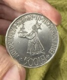 Moneda 500 lei 1941. Argint. Stare buna! Stefan Cel Mare pe verso Regele Mihai