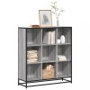 VidaXL Bibliotecă, gri sonoma, 97,5x33x107,5 cm, lemn prelucrat/metal