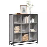 VidaXL Bibliotecă, gri sonoma, 97,5x33x107,5 cm, lemn prelucrat/metal