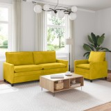 vidaXL Set de canapea 2 pcs Galben Catifea 3417115