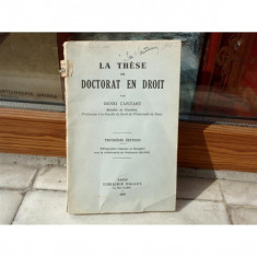 La These de Doctorat en Droit , Henri Capitant , 1935 foto