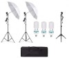 Kit de 2 umbrele albe, 2 trepiezi reglabili 200 cm, 1 trepied 160 cm, 3 becuri 85W, geanta de transport inclusa, Dactylion