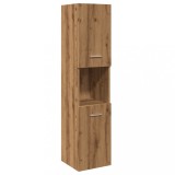 Gossi dulap suspendat de baie, stejar artizanal, 30x30x130 cm, lemn
