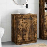 Cumpara ieftin Dulap pentru Chiuveta de Baie Stejar fumuriu 54 x 41 x 100 cm