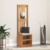 Arbore Hol vidaXL SANDNES 45x40x159.5cm Pin Masiv Maro, Cuier, Dulap Depozitare, Banca Hol Multifunctionala, Carlige, Rafturi