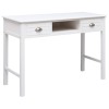 VidaXL Birou, alb, 108x45x76 cm, lemn masiv de paulownia 338535