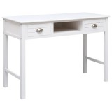 Gossi birou, alb, 108x45x76 cm, lemn masiv de paulownia
