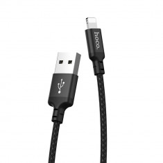 Cablu de Date USB-A la Lightning 2.4A, 2m Hoco Times Speed (X14) Negru foto