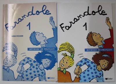 FARANDOLE , METHODE DE FRANCAIS , par CATHERINE LE HELLAYE et DOMINIQUE BARZOTTI , dessins de JOSETTE VINAS Y ROCA , VOLUMELE I - II , 1992 foto