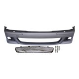 Set bara fata BMW Seria 5 (E39), 01.1996-06.04, cu gauri spalator; grunduit, de vopsit; type M-Tech; cu grile inferioare, cu bandouri; cu gauri lampa