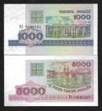 BELARUS - LOT / SET ( 2 bucati ) 1000 / 1.000 + 5000 / 5.000 Ruble 1998 ( P-16a.1 + P - 17a.1 ) , UNC , necirculate