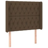 Cumpara ieftin Tablie de pat cu aripioare maro inchis 103x16x118/128 cm textil
