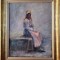 Coman Ardeleanu (cca. 1905-1982)-&quot;Femeie odihnindu-se&quot;, pictură pe p&acirc;nză de colecţie
