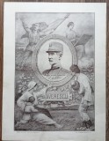Gravura afis alegorie generalul Averescu