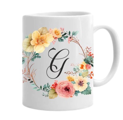 Cana alba personalizata cu initiala G, INOVATIX&amp;reg;. 330ml foto