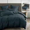 Lenjerie de pat natur uni stripe 6 piese cu husa (negru), Ralex Pucioasa