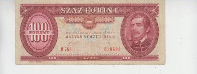 B11 22 - Bancnota foarte veche - Ungaria - 100 forint - 1989 foto